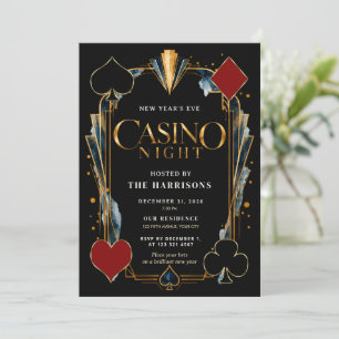 Convites Noite de Cassino de Vegas na Véspera de Ano Novo D