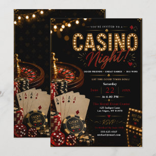 Convites Noite de Cassino Glamouroso