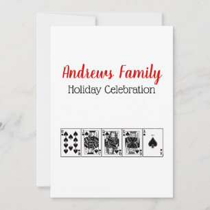 Convites Noite de Cassino Poker Royal Straight Flush Natal