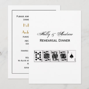 Convites Noite de Cassino Pôquer Royal Straight Flush Espad