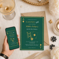 Noite de cassino verde dourado aniversário