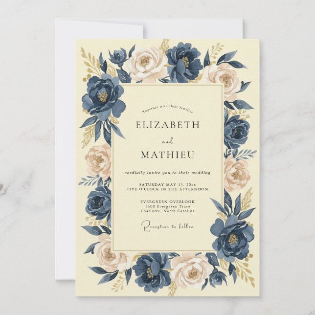 Convites Noite de Champanhe Ranunculus Eucalipto Casamento (Frente)
