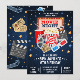Convites Noite de cinema Aniversário