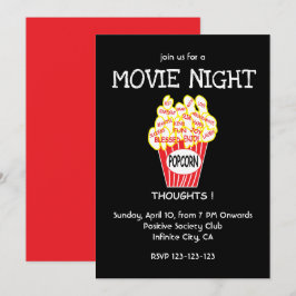 Convites Noite de Cinema com Pipoca
