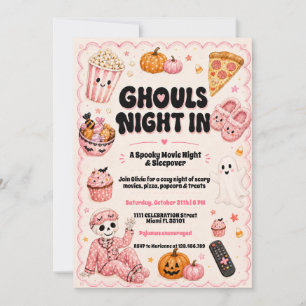 Convites Noite de Cinema de Halloween com Pernoite