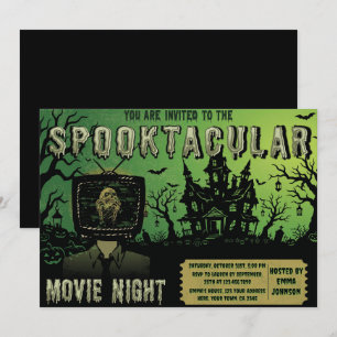 Convites Noite de Cinema de Halloween Espetacular