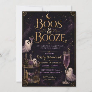 Convites Noite de Cocktail de Halloween Boos & Booze