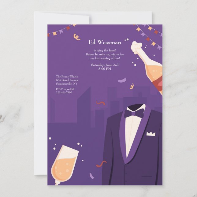 Convites Noite de Despedida de Solteiro (Frente)