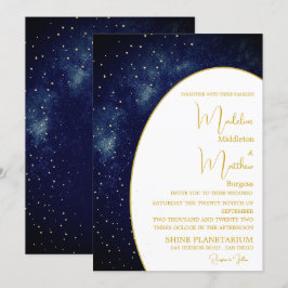 Convites Noite de Dourado Céu Azul Casamento Moderno