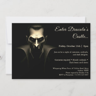 Convites Noite de Drácula Festa de Costume de Halloween