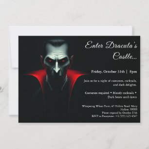 Convites Noite de Drácula Festa de Fantasias de Halloween