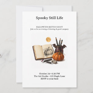 Convites Noite de Esboço de Halloween de Vida Morta Assusta