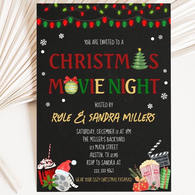 Convites Noite de Filme de Natal (Criador carregado)