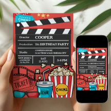 Noite de Filme Vermelho Festa de Aniversário para 