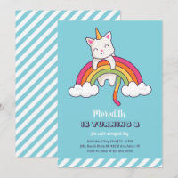 Noite de Gato Bonito do Unicórnio Rainbow Girl
