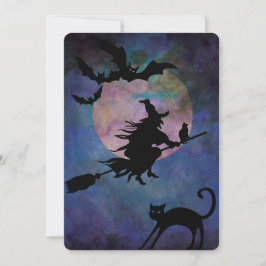 Convites Noite de Lua com Wich, Festa de Halloween