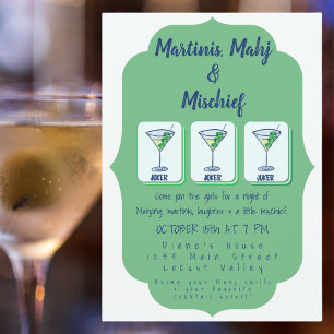 Convites Noite de Martinis, Mahj e Travessuras