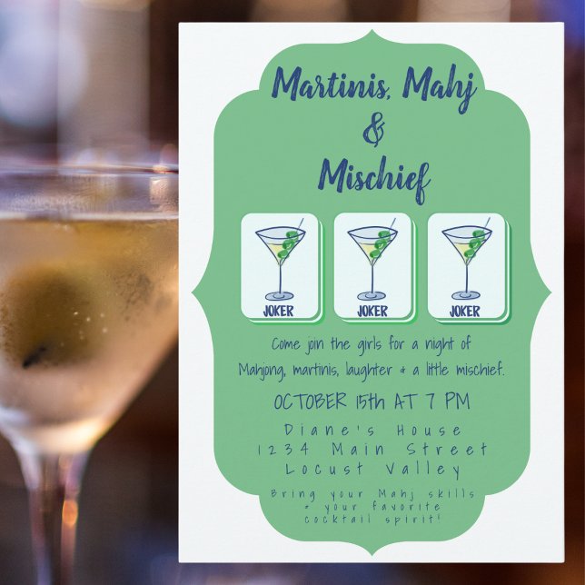 Convites Noite de Martinis, Mahj e Travessuras (Criador carregado)