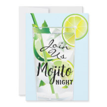 Noite de Mojito Folha de Hortelã Lima Luz Azul