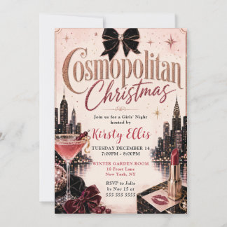 Convites Noite de Natal das Garotas Cosmopolitas
