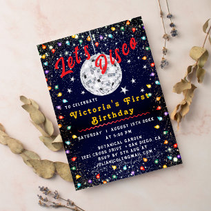 Convites Noite de Noite de Noite de Festa de Bola Disco Gro