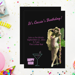 Convites Noite de Noite de Uma Garota Vintage Engraçada