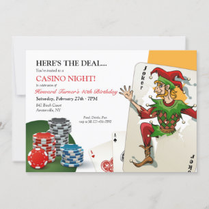 Convites Noite de pôquer no cassino