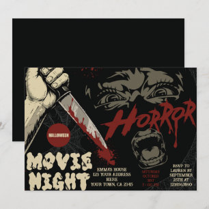 Convites Noite de Terror de Filme de Halloween Faca Sangren
