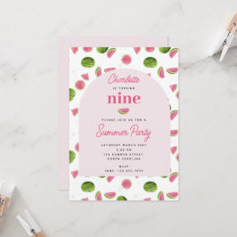 Convites Noite de uma Menina Rosa-Rosa de Verão