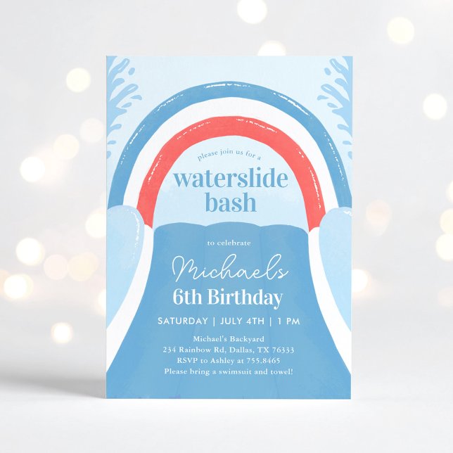 Convites Noite de Verão de Bacia de Bacia Azul e Branco Ver (Criador carregado)