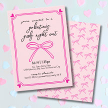 Noite Desenhada à Mão das Garotas Dia de Galentine
