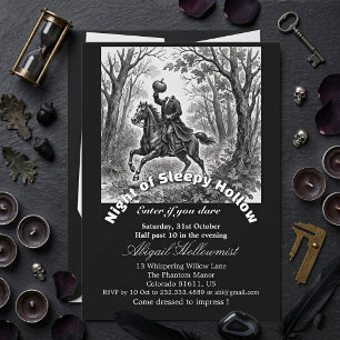 Convites Noite do Cavaleiro Sem Cabeça de Sleepy Hollow Hum