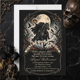 Convites Noite do Cavaleiro Sem Cabeça de Sleepy Hollow Lua