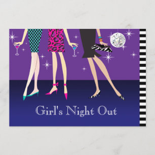 Convites Noite dos partys girl da forma para fora