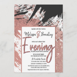 Convites Noite Dourada de Brilho Negro, Rosa moderno,