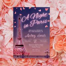 Convites Noite em Paris - Aniversário