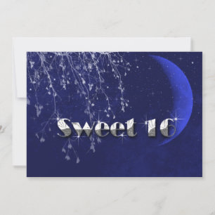 Convites Noite Encantada, Lua e Estrelas, Doce Dezesseis,