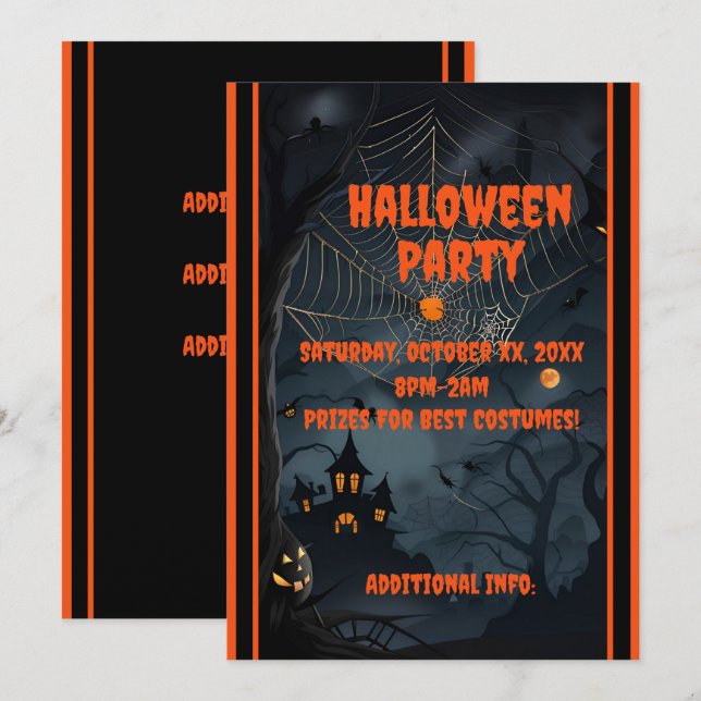 Convites Noite Escura Assombrada (Frente/Verso)