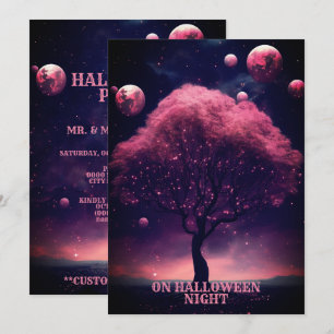 Convites Noite Escura da Lua Vermelha Rosa do Partido das H