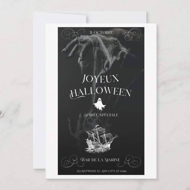 Convites 🎃 Noite Especial de Halloween no Bar de la Marine (Frente)