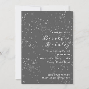 Convites Noite Estrelada Casamento Cinza