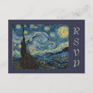 Convites Noite Estrelada de Van Gogh rsvp