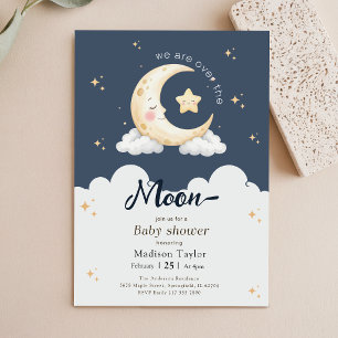 Convites Noite Estrelada Mística Céu Lua Chás de Bebê