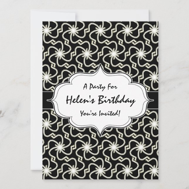 Convites Noite Estrelada Padrão de Explosão de Estrelas Art (Frente)