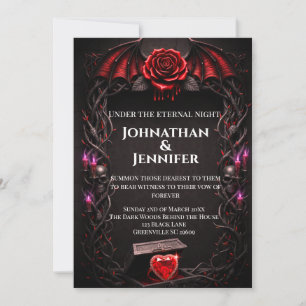 Convites Noite Eterna Casamento de Vampiro Gótico Romance S
