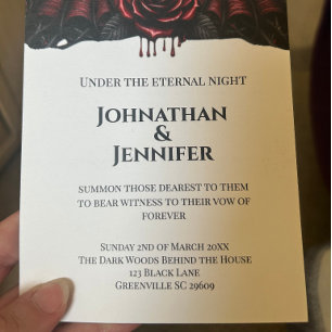 Convites Noite Eterna Casamento Gótico de Vampiro Romance S