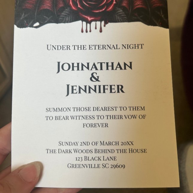 Convites Noite Eterna Casamento Gótico de Vampiro Romance S (Criador carregado)