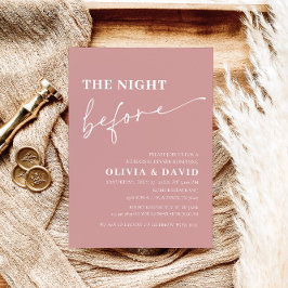 Convites Noite Rosa Dusta Antes do Janto de ensaio Convidar