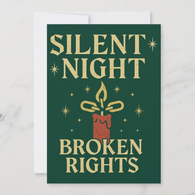 Convites Noite Silenciosa Direitos Quebrados Design (Frente)
