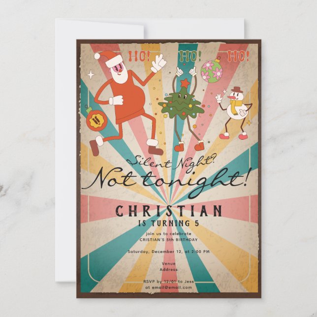 Convites Noite Silenciosa Não Hoje À Noite De Natal De Groo (Frente)